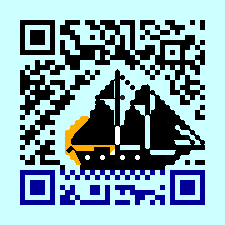 Custom QR Code showing a sailboat